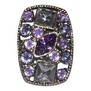 Elegant Purple and Silver Women's Ring